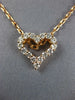 ESTATE .53CT DIAMOND 18KT ROSE GOLD 3D CLASSIC OPEN HEART LOVE PENDANT