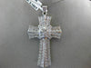 ESTATE MASSIVE 2.10CT DIAMOND 14K WHITE GOLD 3D HANDCRAFTED CROSS PENDANT #22919