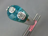 LARGE 25.20CT DIAMOND & AAA BLUE TOPAZ DOME SHAPE 18KT WHITE GOLD OVAL FUN RING