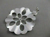 ESTATE LARGE DESIGNER 14K WHITE GOLD ROUND HANGING FLOWER HOOP EARRINGS 50M 2584