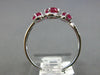 ESTATE 1.09CT DIAMOND & AAA RUBY 14KT WHITE GOLD OVAL & ROUND 3 STONE FUN RING