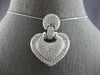EXTRA LARGE 2.60CT DIAMOND 18KT WHITE GOLD PUFF HEART ENHANCER NECKLACE #28058