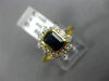 ESTATE 1.60CT DIAMOND & EMERALD CUT SAPPHIRE 18K YELLOW GOLD ENGAGEMENT RING 126