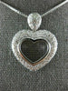 ANTIQUE 2.20CT DIAMOND 18KT WHITE GOLD 3D CLASSIC OPEN HEART PAVE PENDANT #1082