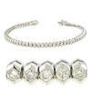 ESTATE 4CT DIAMOND 14KT WHITE GOLD CLASSIC HEXAGON ETERNITY LOVE TENNIS BRACELET