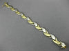 ESTATE 14KT WHITE & YELLOW GOLD 3D CLASSIC FLAT DIAMOND CUT LINK BRACELET #22707
