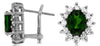 3.86CT DIAMOND & AAA RUSSALITE 14K WHITE GOLD 3D FLOWER CLIP ON HANGING EARRINGS
