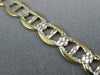 ESTATE 14KT WHITE & YELLOW GOLD MARINER DIAMOND CUT DESIGN WOMEN BRACELET #22854
