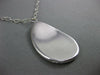 ESTATE LARGE .39CT DIAMOND 14KT WHITE GOLD TEAR DROP MATTE CLASSIC FUN NECKLACE