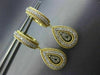 ESTATE .36CT DIAMOND 14KT WHITE & YELLOW GOLD TEAR DROP ROPE HANGING EARRINGS