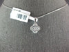 ESTATE .40CT DIAMOND 18KT WHITE GOLD 4 LEAF CLOVER FLOWER LOVE FLOATING PENDANT