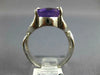 ANTIQUE WIDE 3.0CT AAA AMETHYST 18K WHITE GOLD OVAL CLASSIC SOLITAIRE RING #1004