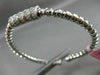 ESTATE 1.20CT DIAMOND 14K WHITE GOLD 3D MULTI ROW SWIRL FLEXIBLE BANGLE BRACELET