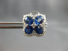 LARGE 3.98CT DIAMOND & AAA SAPPHIRE 14K WHITE GOLD OVAL MULTI LEAF STUD EARRINGS