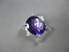 LARGE 4.04CT DIAMOND & AAA AMETHYST 14KT WHITE GOLD OVAL & ROUND ENGAGEMENT RING