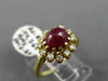 ESTATE 3.26CT DIAMOND & AAA RUBY 18KT YELLOW GOLD 3D HANDCRAFTED FLOWER FUN RING