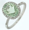 2.91CT DIAMOND & AAA GREEN AMETHYST 14KT WHITE GOLD OVAL & ROUND HALO FUN RING