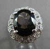 ANTIQUE LARGE 4.42CT DIAMOND & AAA SMOKY TOPAZ 14KT WHITE GOLD 3D FILIGREE RING