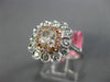 GIA WIDE 1.51CT MULTI COLOR DIAMOND 18K WHITE & ROSE GOLD FLOWER ENGAGEMENT RING
