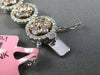 ESTATE WIDE 11.49CT WHITE & PINK DIAMOND 18KT 2 TONE GOLD FLOWER TENNIS BRACELET