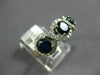 ESTATE 2.1CT DIAMOND & AAA SAPPHIRE 14K YELLOW GOLD THREE STONE ANNIVERSARY RING