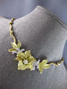 ANTIQUE LARGE .65CT DIAMOND 18KT 2 TONE GOLD HANDCRAFTED FLOWER NECKLACE #28049