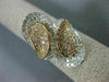 ESTATE WIDE 2.92CT DIAMOND 14K WHITE & ROSE GOLD MULTI ROW CRISS CROSS LEAF RING