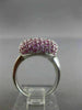 ESTATE LARGE 2.82CT DIAMOND & AAA PINK SAPPHIRE 18KT WHITE GOLD 3D SQUARE RING