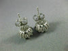 ESTATE 1.99CT DIAMOND & AAA SAPPHIRE 14KT WHITE GOLD FLOWER STUD EARRINGS #26506