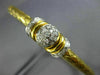 ESTATE .45CT DIAMOND 14K YELLOW GOLD CLASSIC CIRCULAR WOVEN PAVE BANGLE BRACELET