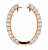 ESTATE 4.24CT DIAMOND 18KT YELLOW GOLD ROUND CLASSIC OVAL HOOP HANGING EARRINGS