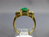 ESTATE LARGE 2.34CT DIAMOND & AAA EMERALD 18K YELLOW GOLD SQUARE ENGAGEMENT RING