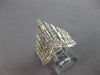 ESTATE LARGE 1.35CT DIAMOND 14KT WHITE GOLD ROUND & BAGUETTE V SHAPE CROWN RING