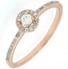ESTATE .20CT DIAMOND 14KT ROSE GOLD 3D CLASSIC ROUND HALO FRIENDSHIP LOVE RING