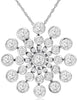 ESTATE 1.0CT DIAMOND 14KT WHITE GOLD ROUND BEZEL FLOWER STAR CLASSIC FUN PENDANT