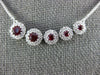 .97CT DIAMOND & RUBY 18K WHITE GOLD 5 STONE SIDEWAY JOURNEY BY THE YARD NECKLACE