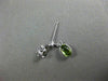 ESTATE .83CT DIAMOND GREEN AMETHYST 14KT WHITE GOLD OVAL ETOILE HANGING EARRINGS
