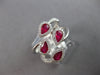 WIDE 1.39CT DIAMOND & AAA RUBY 14KT WHITE GOLD PEAR SHAPE & ROUND FUN LOVE RING