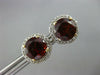 ESTATE LARGE 3.11CT DIAMOND & AAA GARNET 14KT 2 TONE GOLD ROUND 3D STUD EARRINGS
