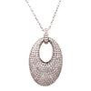 LARGE 5.43CT DIAMOND 18KT TRI COLOR GOLD 3D PAVE OVAL LOVE KNOT FLOATING PENDANT