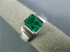 ESTATE LARGE 1.65CT AAA EMERALD 18KT WHITE GOLD SOLITAIRE BEZEL ENGAGEMENT RING