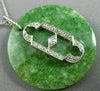 ANTIQUE LARGE .45CT OLD MINE DIAMOND & JADE PLATINUM 3D CIRCLE PENDANT #25415