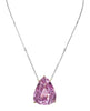 LARGE 95.57CT DIAMOND & AAA KUNZITE 18KT 2 TONE GOLD 3D PEAR SHAPE LOVE NECKLACE