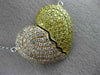 LARGE 1.89CT PINK & FANCY YELLOW DIAMOND 18KT TRI COLOR GOLD HEART LOVE NECKLACE