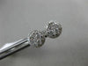 ESTATE .53CT ROUND DIAMOND 18KT WHITE GOLD 3D CLASSIC HALO CLUSTER STUD EARRINGS