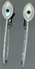 LARGE .75CT DIAMOND & AAA MOTHER OF PEARL 14KT WHITE GOLD EVIL EYE OVAL EARRINGS