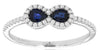 .61CT DIAMOND & AAA SAPPHIRE 14K WHITE GOLD PEAR SHAPE & ROUND 2 STONE LOVE RING