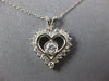ESTATE .58CT DIAMOND 14KT WHITE GOLD CLASSIC SOLITAIRE HEART LOVE PENDANT 26888
