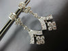ESTATE LARGE 3.0CT DIAMOND 14KT WHITE GOLD 3D ROUND CHANDELIER HANGING EARRINGS