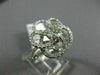 ESTATE LARGE 1.35CT DIAMOND 14KT WHITE GOLD 3D FLOWER CLUSTER INVISIBLE FUN RING